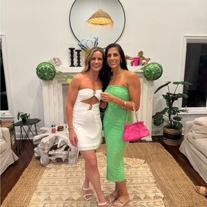 Elegant Green Strapless Dress